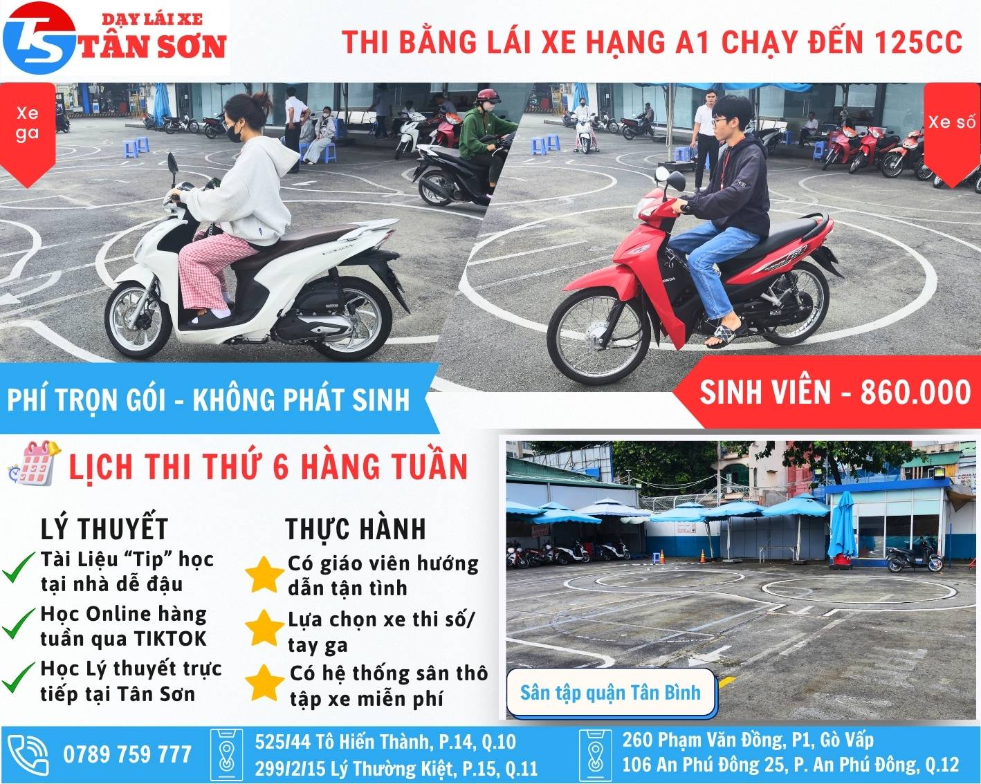 Thi Bằng Lái Xe Máy A1 Tại Dạy Lái Xe Tân Sơn TPHCM